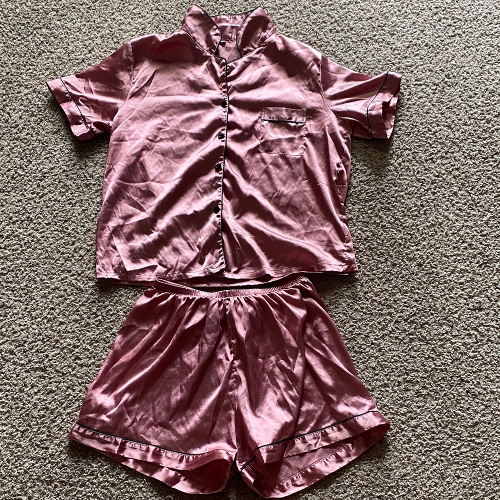 Satin Rose Pajama Set